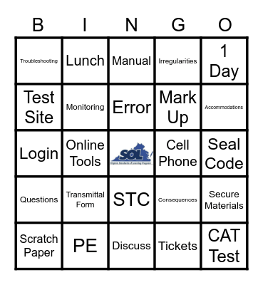 SOL Test Security Bingo Card
