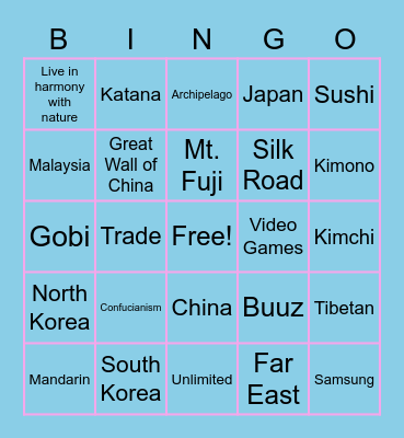 Unit 9 Bingo Card