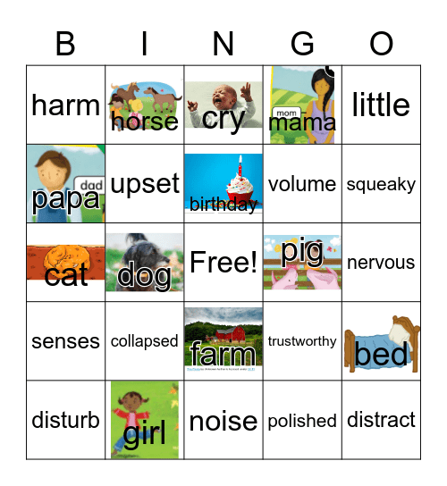 G1 U5 W4 The Squeaky Bed Bingo Card