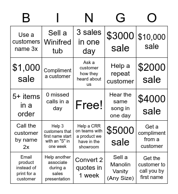 SHOWROOM BINGO Card