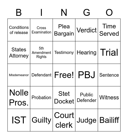 Competency Bingo Card