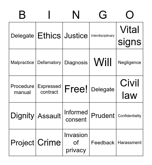 Chapters 5 & 6 Bingo Card