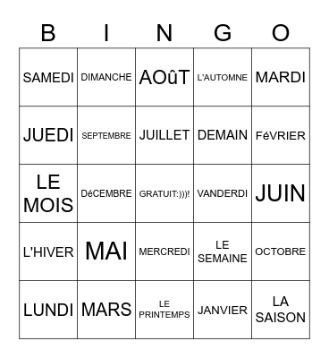 RACHEL BENAMI Bingo Card