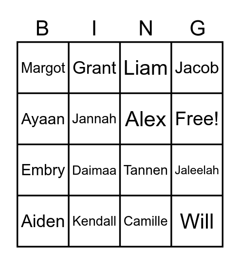 Davis' Divers 21-22 Bingo Card