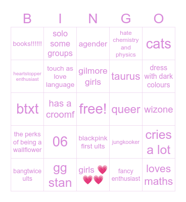 J  O  E  Y  '  s  B  I  N  G  O Bingo Card