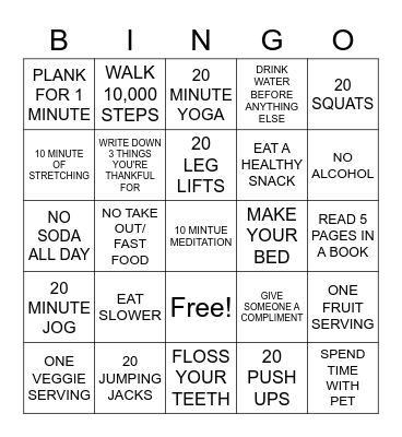 LAKELAND WELLNESS CHALLENGE BINGO Card