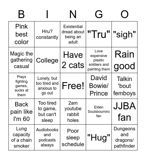 About me BINgO Card