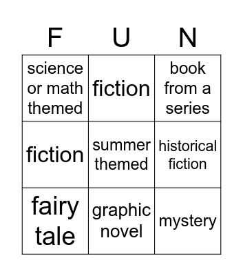 Summer Reading Is Bingo Card