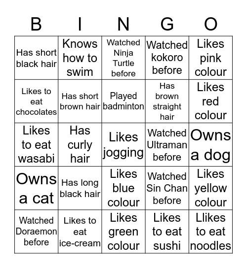 Simple Bingo Card