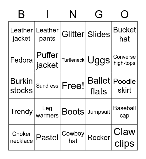 Modern vs. Vintage Bingo Card