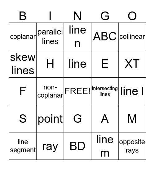 Geometry-Bingo Card