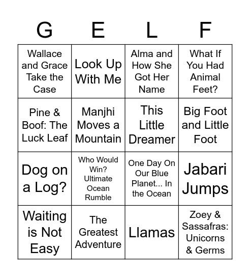 BINGO LINGO Bingo Card