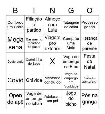 FOFOCA Bingo Card