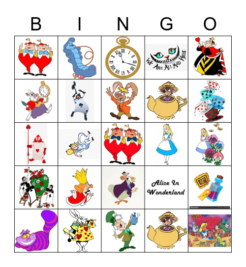 Wonderland Bingo Card