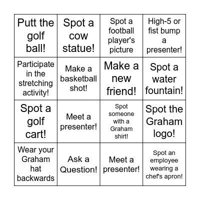 Graham Kids Day! Bingo Card