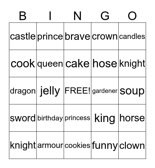 The King's Cake Bingo Card