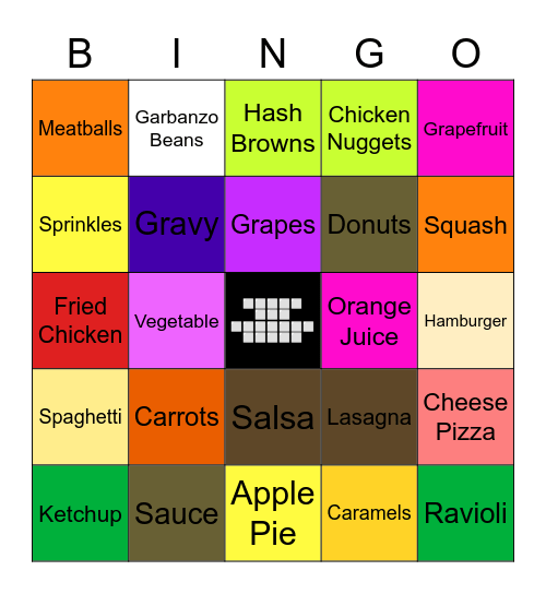 Food Bingo Card