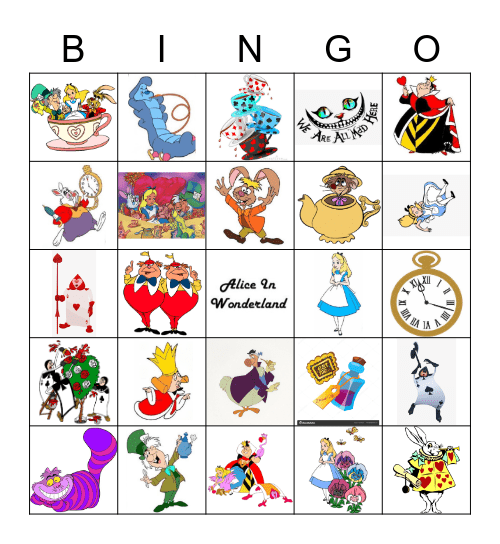 Wonderland Bingo Card