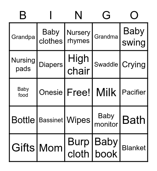 Ashley & Eddie's Gender Reveal Bingo Card