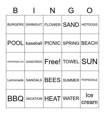 SEASON Bingo Card