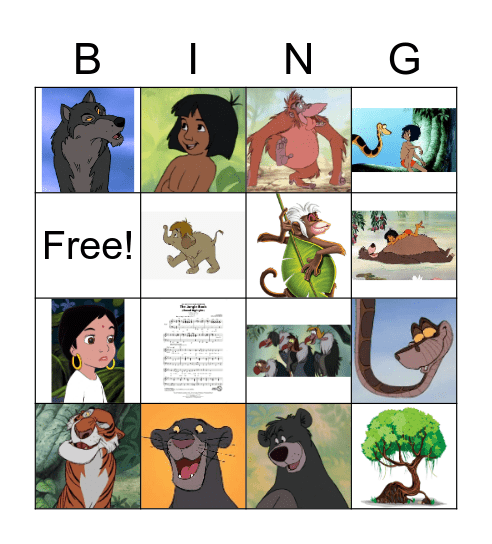 Jungle Book  Bingo Card