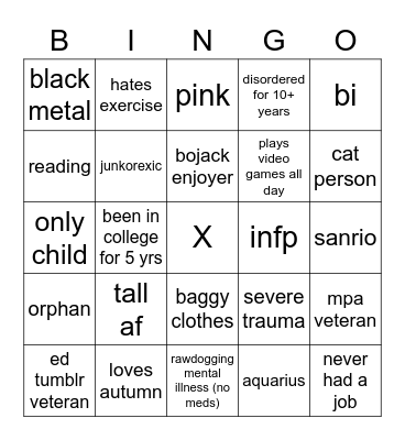 lattelbs bingo :3 Bingo Card