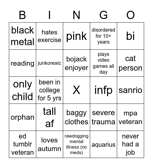 lattelbs bingo :3 Bingo Card
