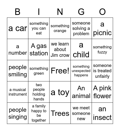 Ruth and the Green Book + Outside nature scavenger hunt Bingo Card
