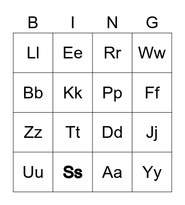 ABC Bingo! Bingo Card