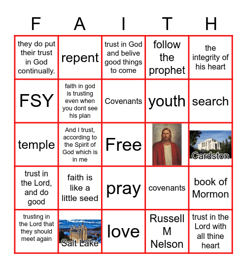 Trust in the Lord Bingo Card