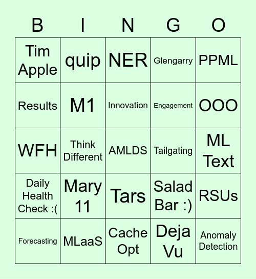 AMLDS Bingo Card