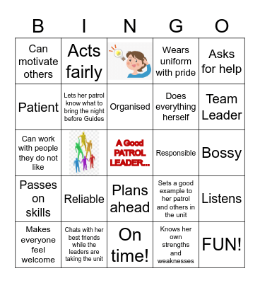A Good PATROL LEADER... Bingo Card