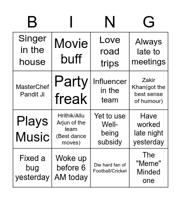 Open House Fun Session Bingo Card