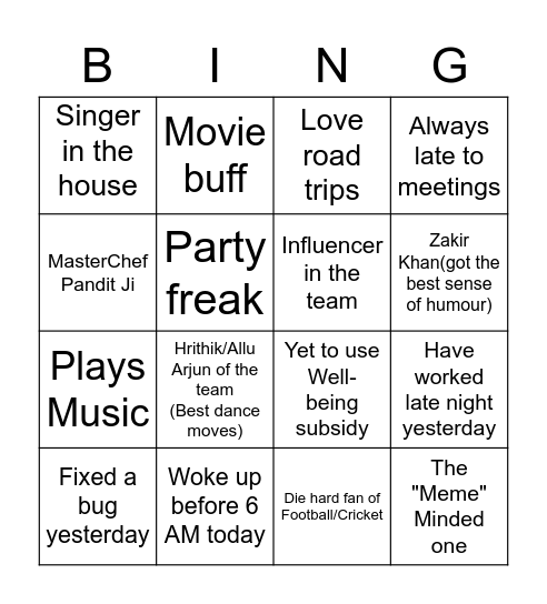 Open House Fun Session Bingo Card