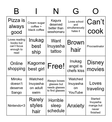 Heidi Bingo Card