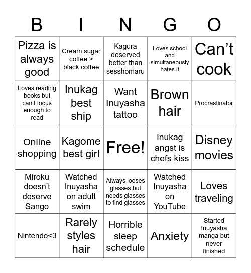 Heidi Bingo Card