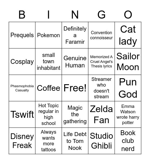 Nicole Bingo Card