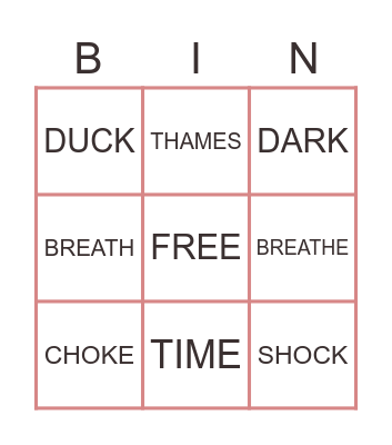 PHONETIC BINGO Card