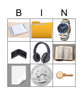 Things Bingo Card