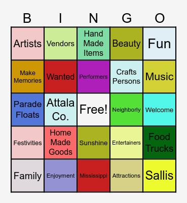 Sallis Day Bingo Card