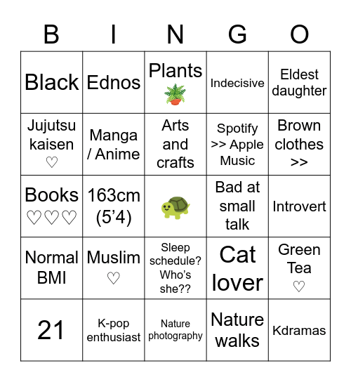 Innerserenitii’s Bingo Card