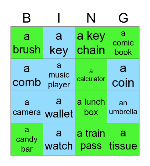 What do you have? Bingo Card