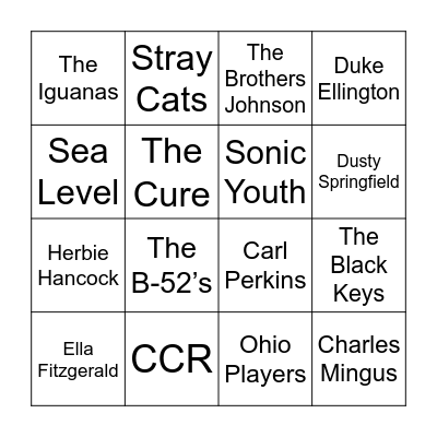 Boogie Down Bingo Card