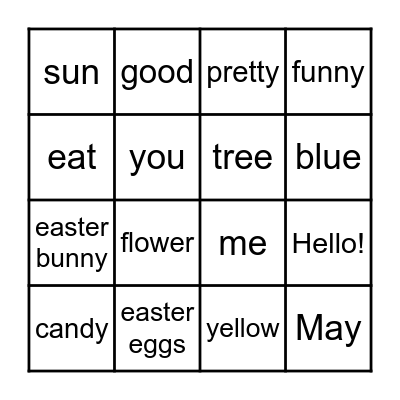 Easter Bingo Card