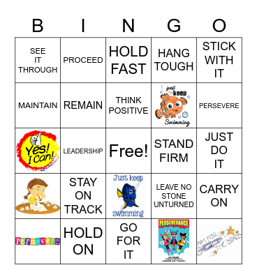 PERSEVERANCE Bingo Card