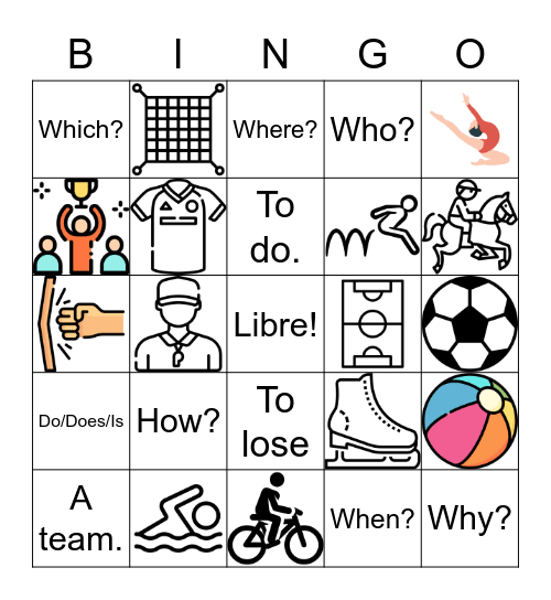 Les sports! Bingo Card