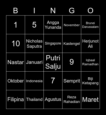 MOSES Bingo Card