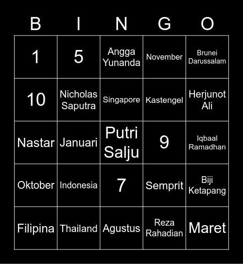 MOSES Bingo Card
