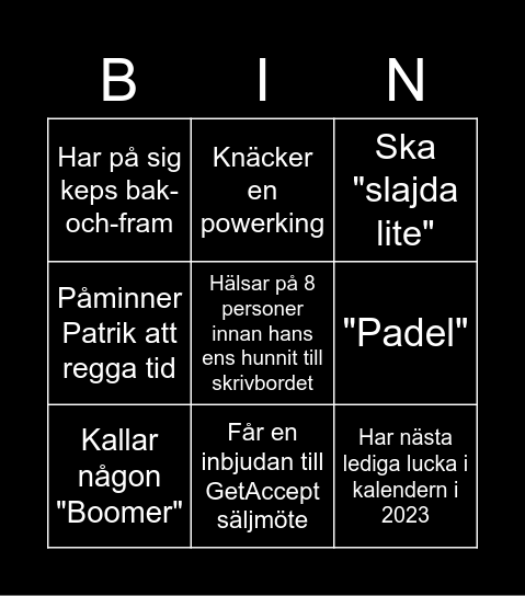 Björn Bingo Card