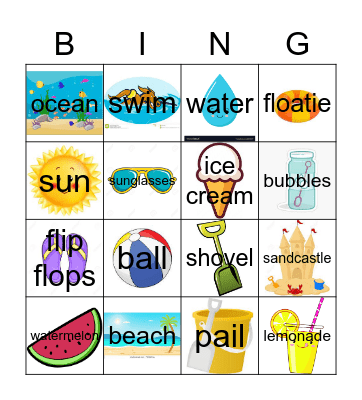 Beach Bingo Card